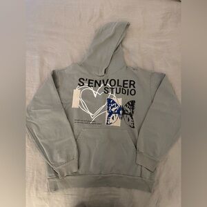 Los Angeles Apparel Gray/Green Graphic Hoodie